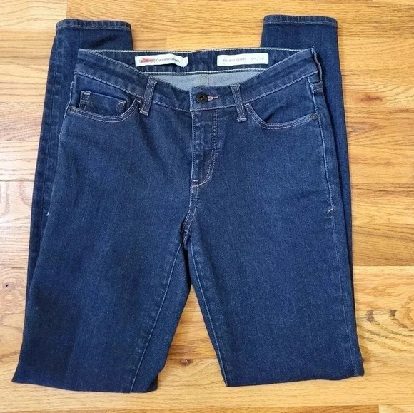 Anthropologie Pilcro and The Letterpress Mid Rise Skinny Dark Blue Jeans(26) - Picture 2 of 11